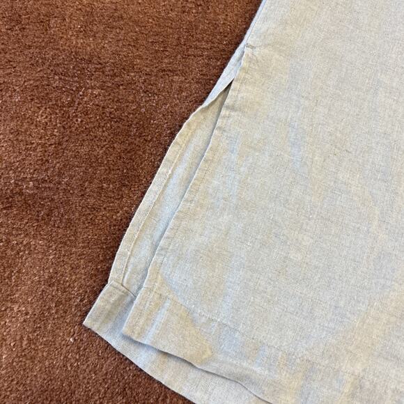 Express Linen Pants Vintage Tan Split Hem Long Drawstring 3/4 womens 4 Wide Leg - Picture 2 of 5